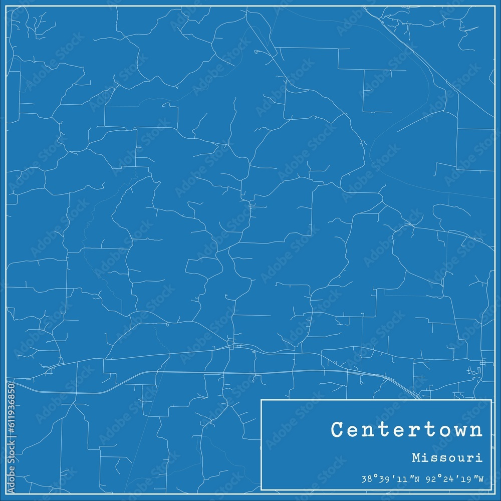Blueprint US city map of Centertown, Missouri. Blueprint US city map of Centertown, Missouri.