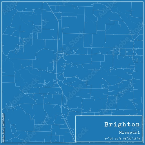 Blueprint US city map of Brighton, Missouri.