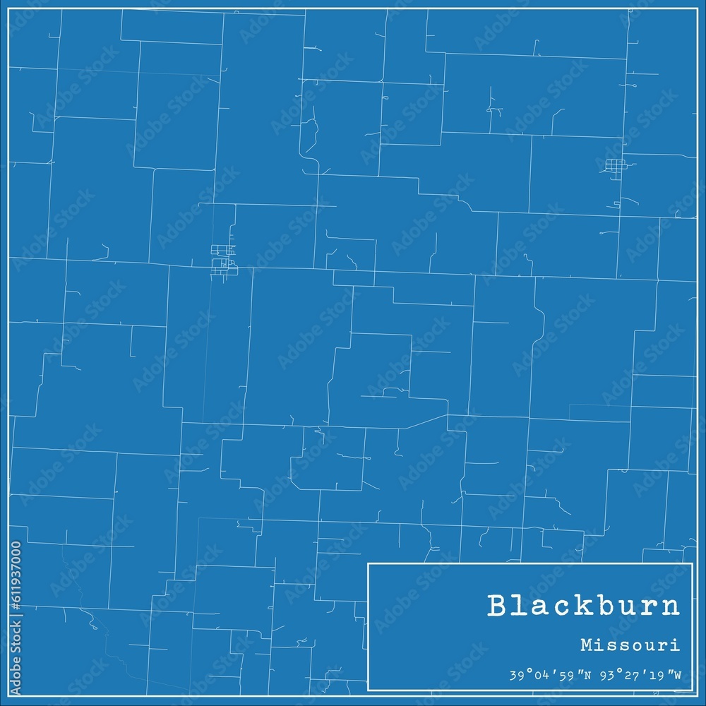 Blueprint US city map of Blackburn, Missouri. Blueprint US city map of Blackburn, Missouri.