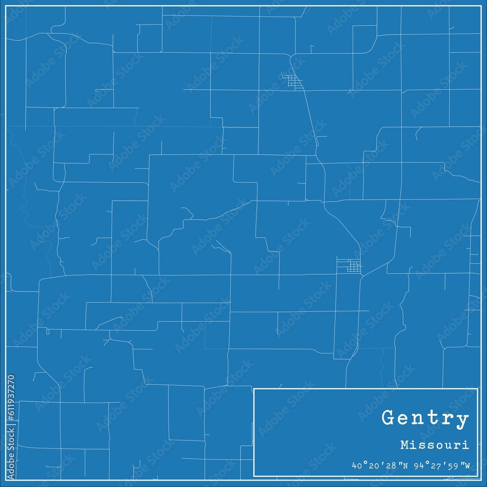 Blueprint US city map of Gentry, Missouri. Blueprint US city map of Gentry, Missouri.