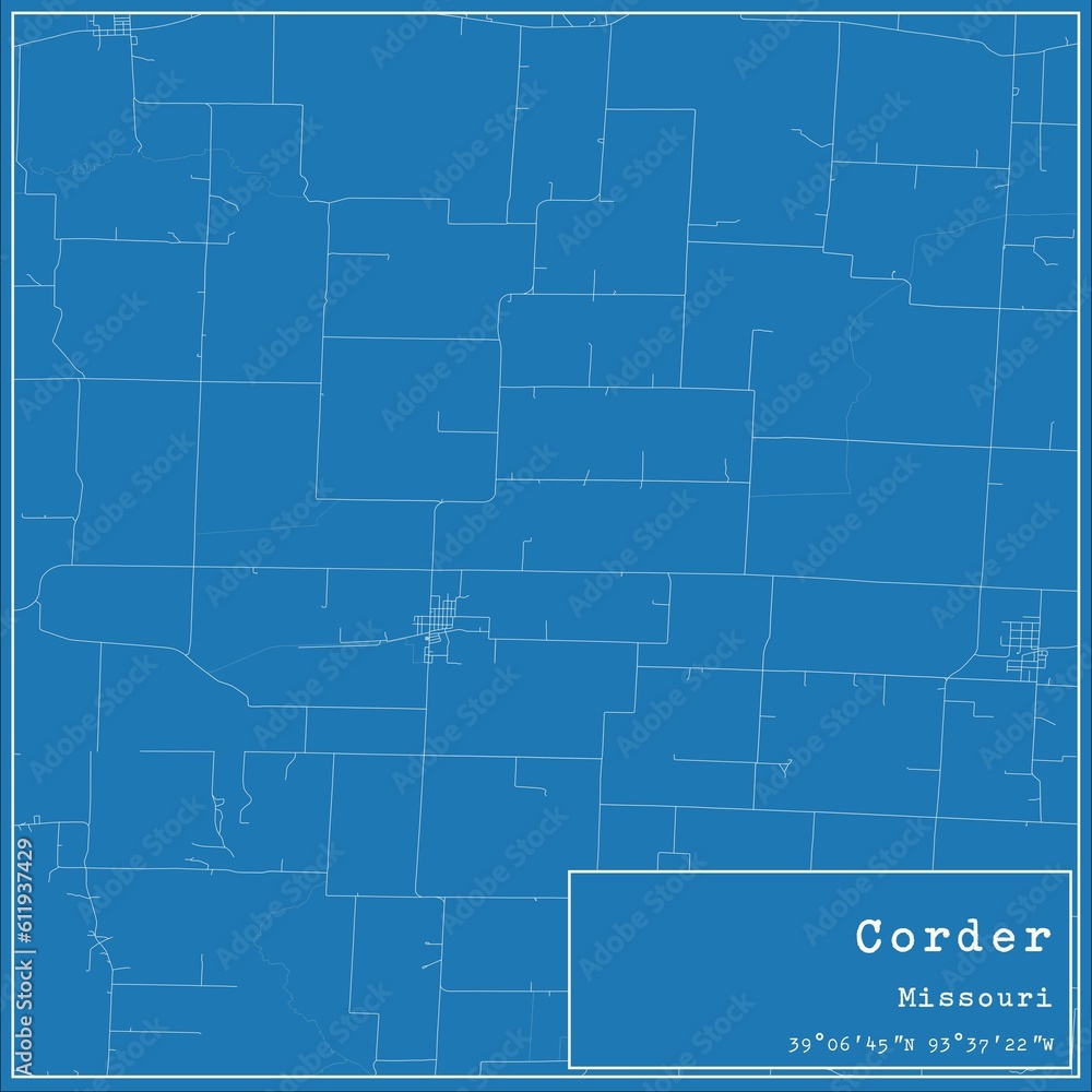 Blueprint US city map of Corder, Missouri. Blueprint US city map of Corder, Missouri.