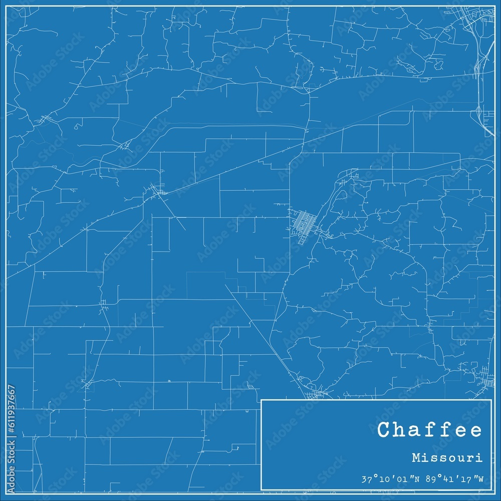 Blueprint US city map of Chaffee, Missouri. Blueprint US city map of Chaffee, Missouri.