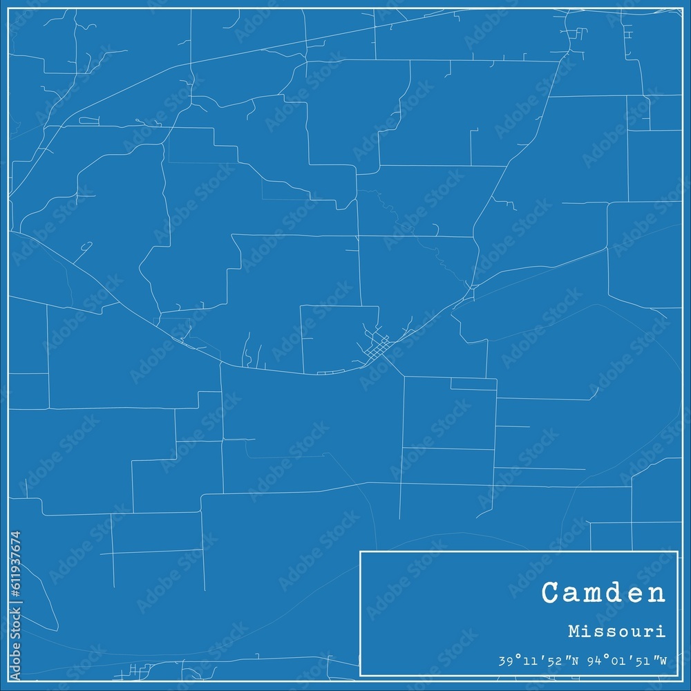 Blueprint US city map of Camden, Missouri. Blueprint US city map of Camden, Missouri.