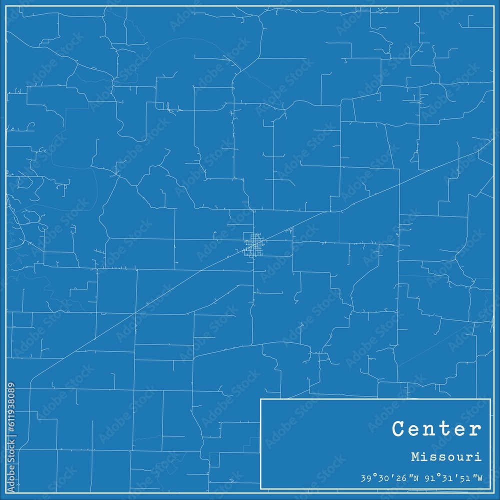 Blueprint US city map of Center, Missouri. Blueprint US city map of Center, Missouri.