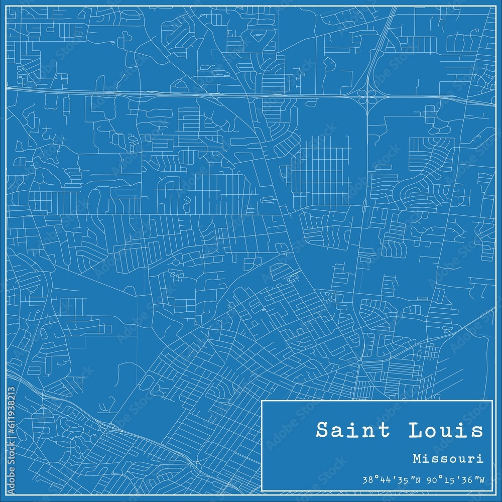 Fototapeta premium Blueprint US city map of Saint Louis, Missouri.