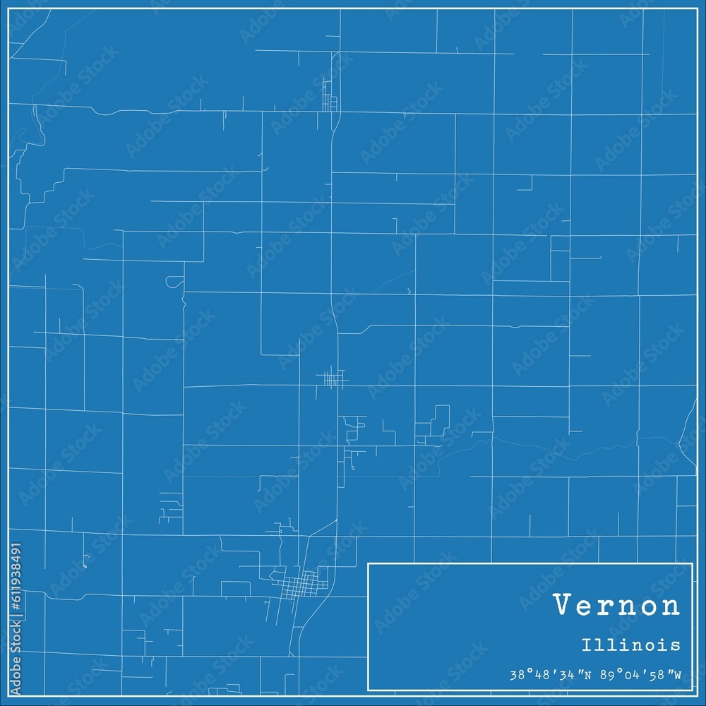 Blueprint US city map of Vernon, Illinois. Blueprint US city map of Vernon, Illinois.