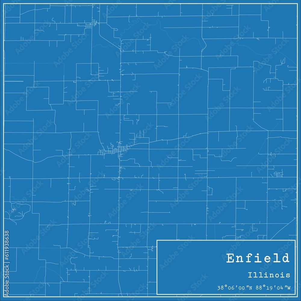 Obraz premium Blueprint US city map of Enfield, Illinois.