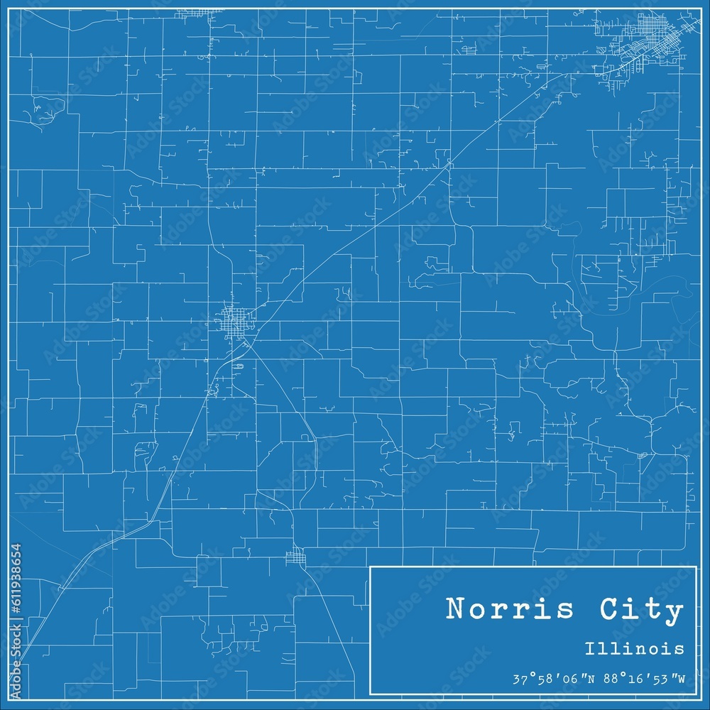 Blueprint US city map of Norris City, Illinois. Blueprint US city map of Norris City, Illinois.