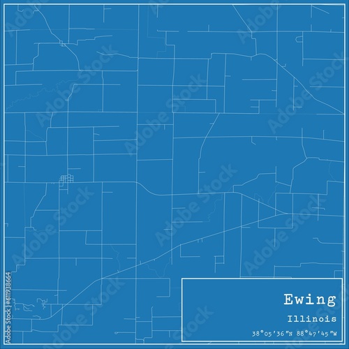 Wallpaper Mural Blueprint US city map of Ewing, Illinois. Torontodigital.ca