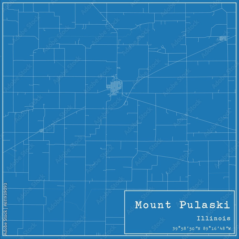 Blueprint US city map of Mount Pulaski, Illinois. Blueprint US city map of Mount Pulaski, Illinois.