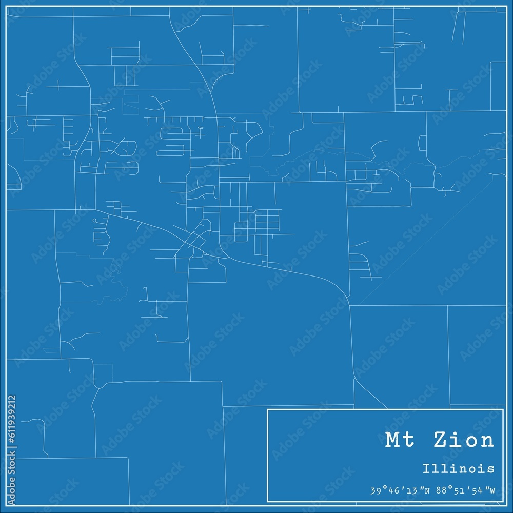 Blueprint US city map of Mt Zion, Illinois. Blueprint US city map of Mt Zion, Illinois.