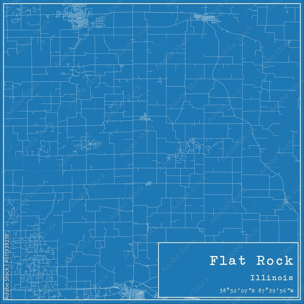 Blueprint US city map of Flat Rock, Illinois. Blueprint US city map of Flat Rock, Illinois.