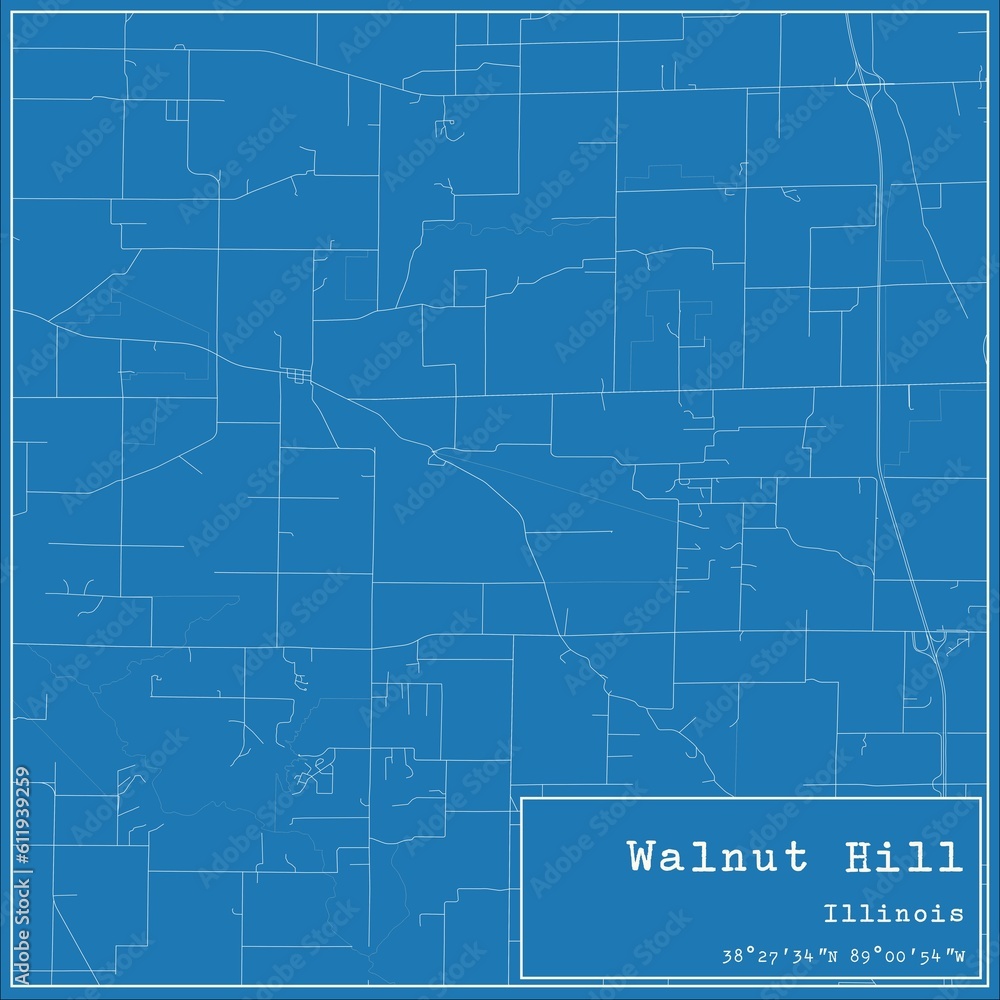 Blueprint US city map of Walnut Hill, Illinois. Blueprint US city map of Walnut Hill, Illinois.