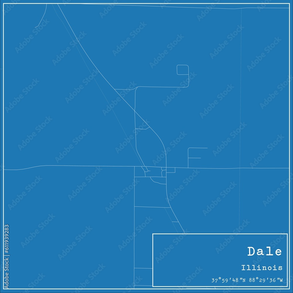 Fototapeta premium Blueprint US city map of Dale, Illinois.