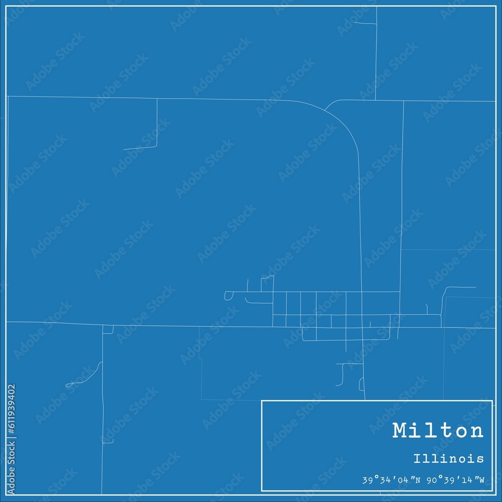Blueprint US city map of Milton, Illinois. Blueprint US city map of Milton, Illinois.