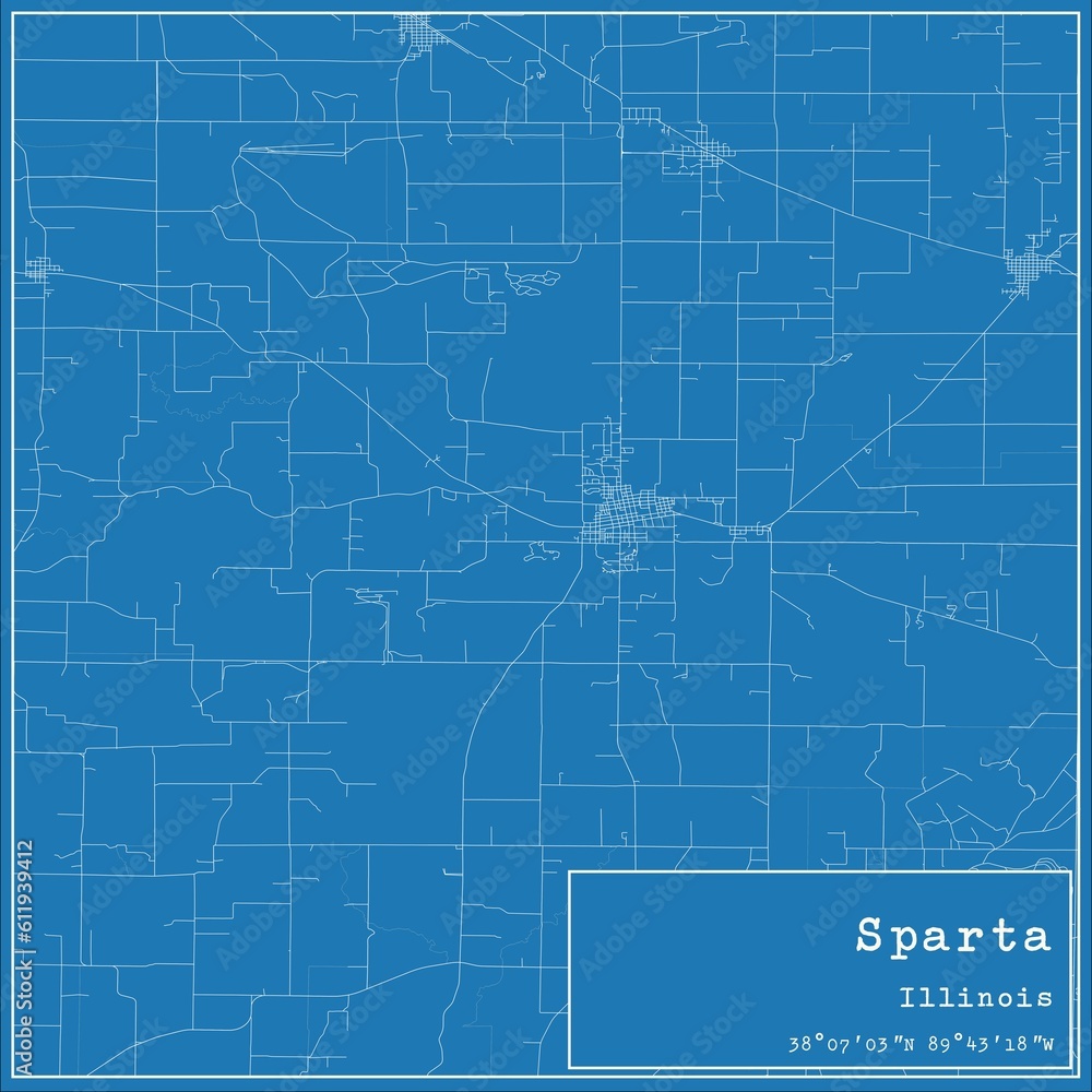Blueprint US city map of Sparta, Illinois. Blueprint US city map of Sparta, Illinois.
