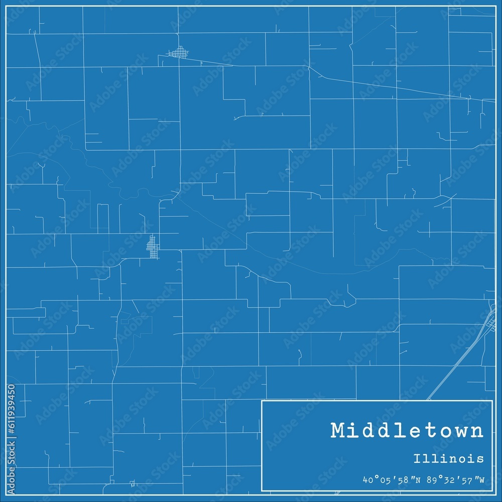 Blueprint US city map of Middletown, Illinois. Blueprint US city map of Middletown, Illinois.