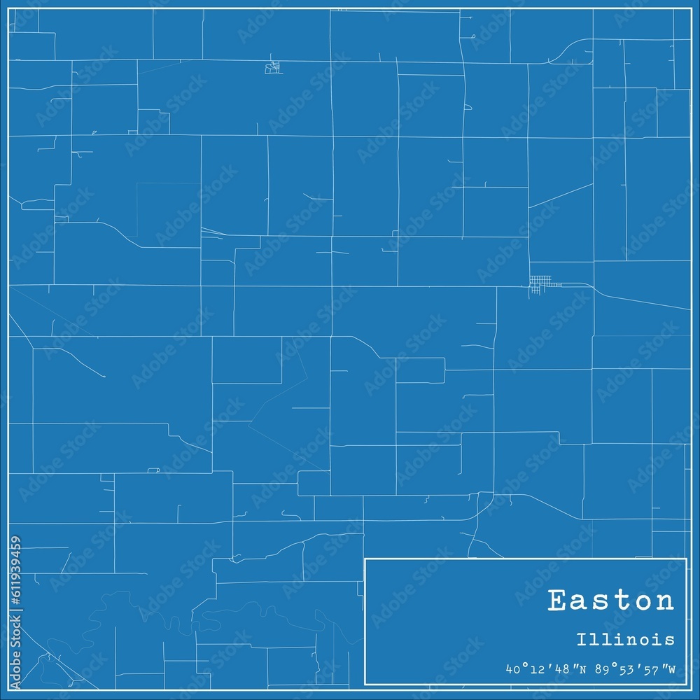 Blueprint US city map of Easton, Illinois. Blueprint US city map of Easton, Illinois.