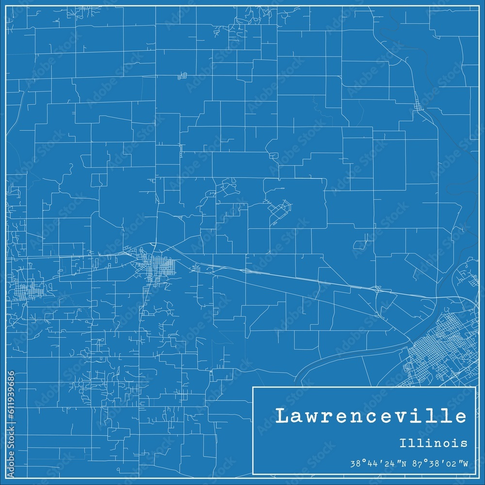 Blueprint US city map of Lawrenceville, Illinois. Blueprint US city map of Lawrenceville, Illinois.