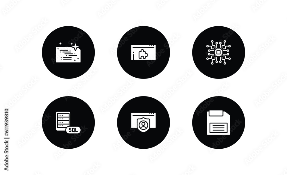 seo filled icons set. seo filled icons pack included clean code, plugin, microchip, mysql, authorize, floppy disk vector. seo filled icons set. seo filled icons pack included clean code, plugin, microchip, mysql, authorize, floppy disk vector.