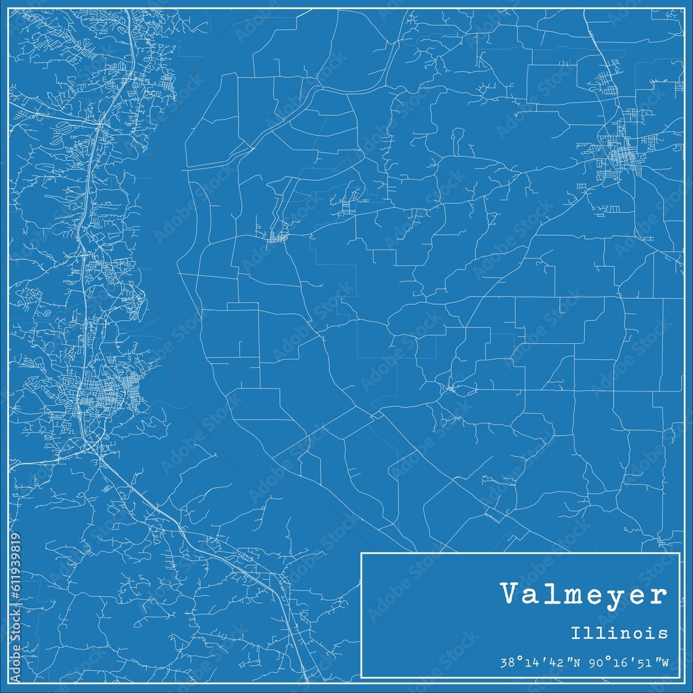 Blueprint US city map of Valmeyer, Illinois. Blueprint US city map of Valmeyer, Illinois.