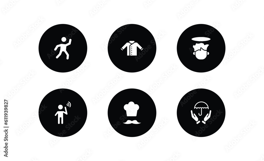 people filled icons set. people filled icons pack included dancing man, chef uniform, boy angel head, man hearing, chief, insurance protection vector. people filled icons set. people filled icons pack included dancing man, chef uniform, boy angel head, man hearing, chief, insurance protection vector.