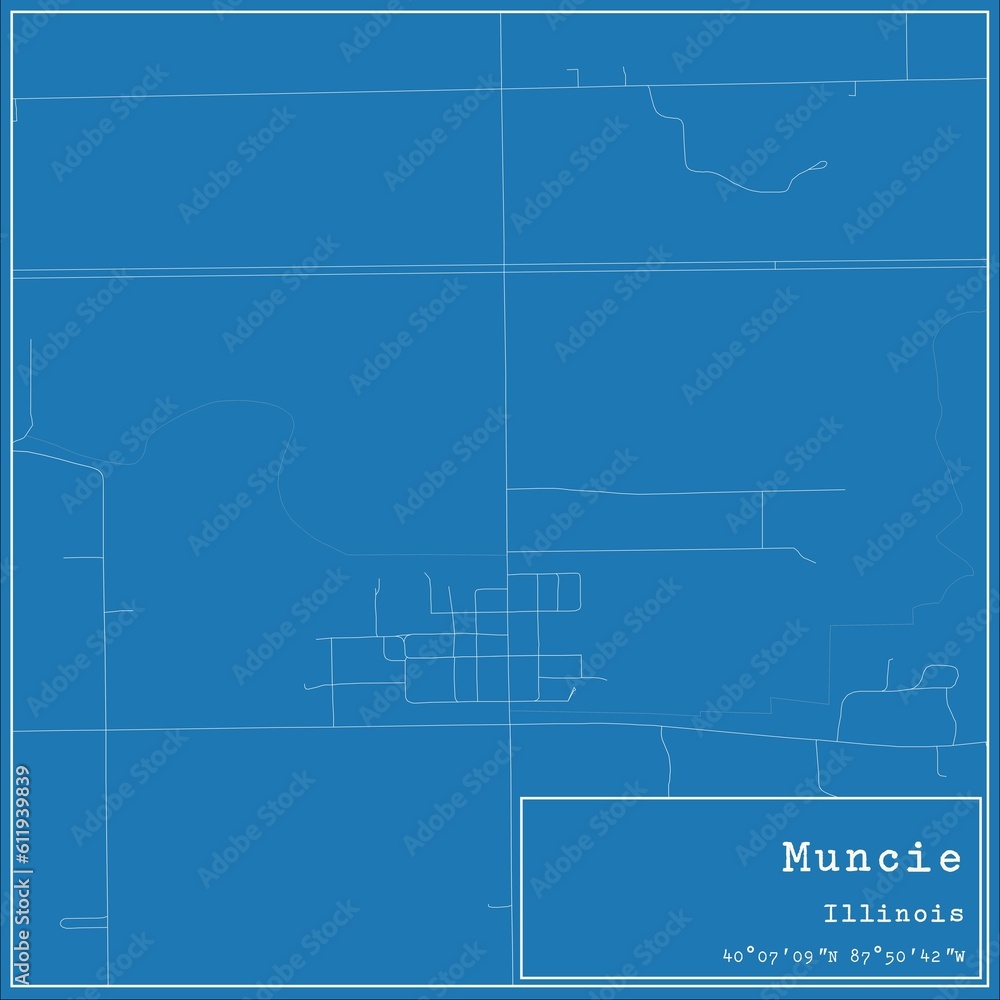 Blueprint US city map of Muncie, Illinois. Blueprint US city map of Muncie, Illinois.