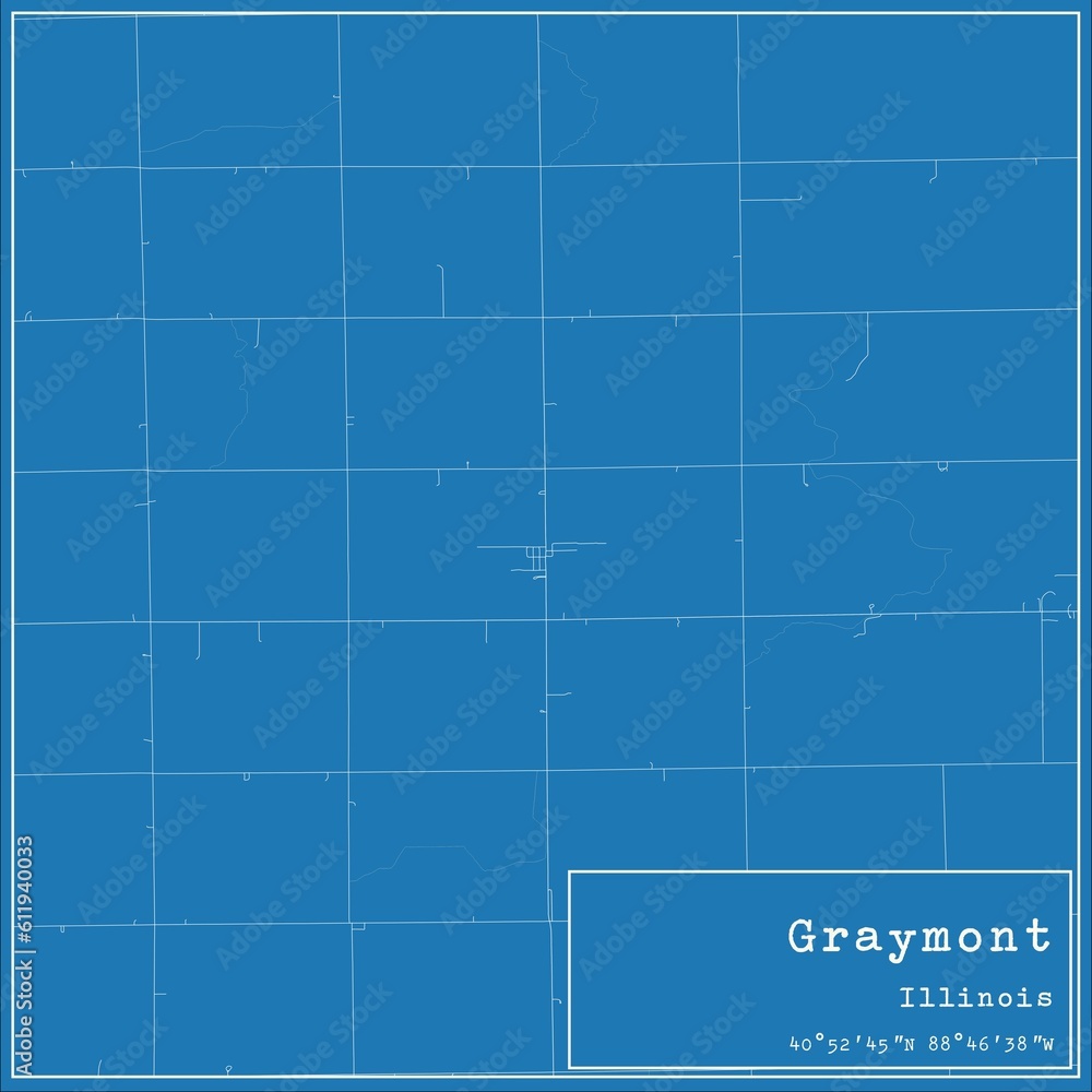 Blueprint US city map of Graymont, Illinois.