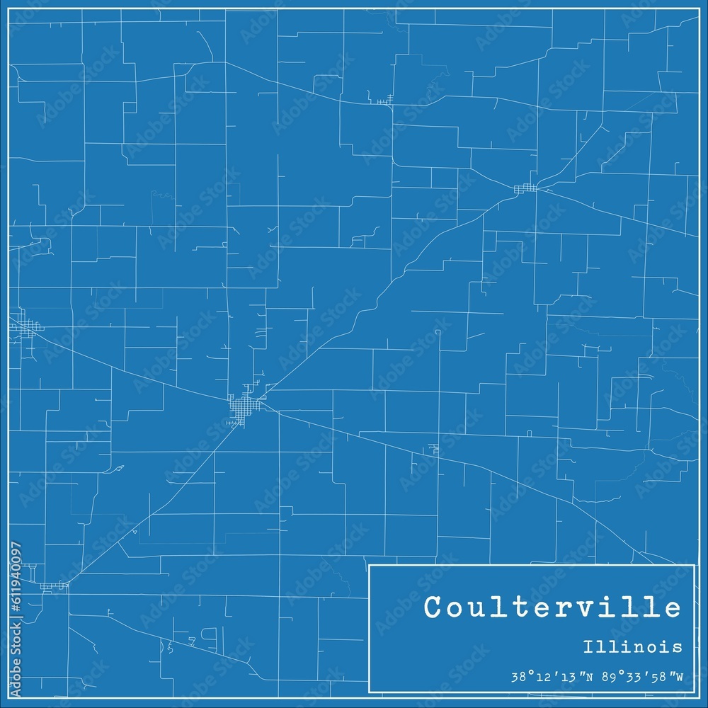 Blueprint US city map of Coulterville, Illinois. Blueprint US city map of Coulterville, Illinois.