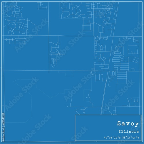 Wallpaper Mural Blueprint US city map of Savoy, Illinois. Torontodigital.ca