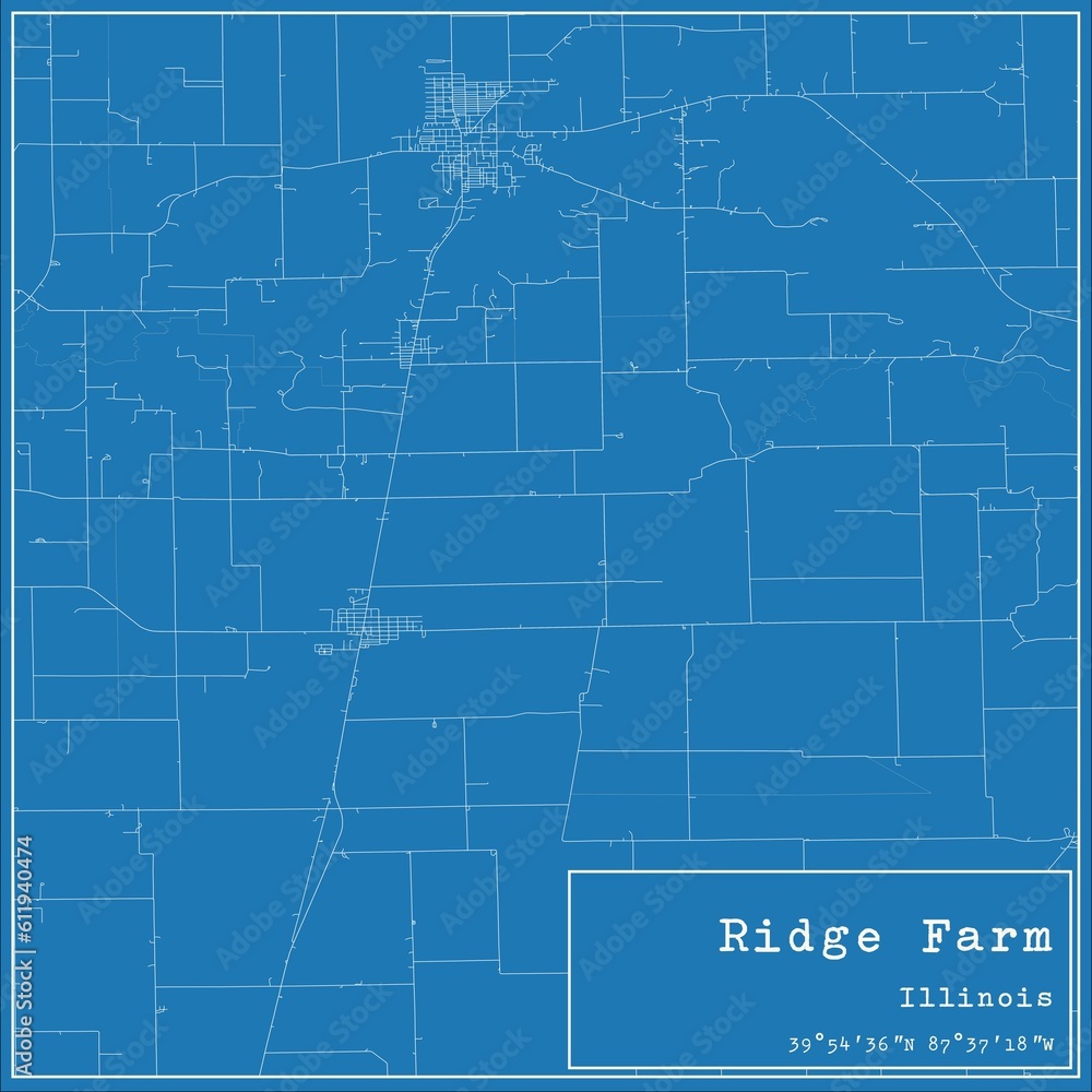 Blueprint US city map of Ridge Farm, Illinois. Blueprint US city map of Ridge Farm, Illinois.