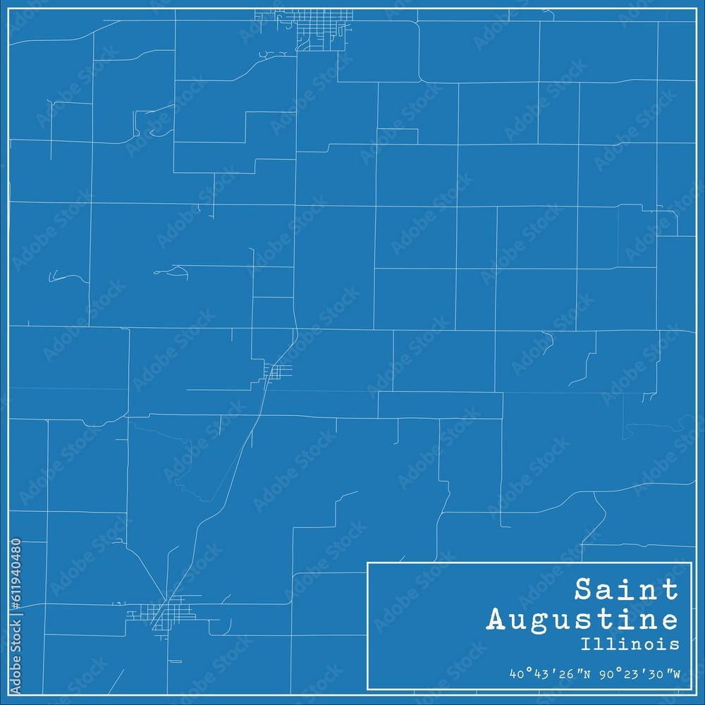 Fototapeta premium Blueprint US city map of Saint Augustine, Illinois.