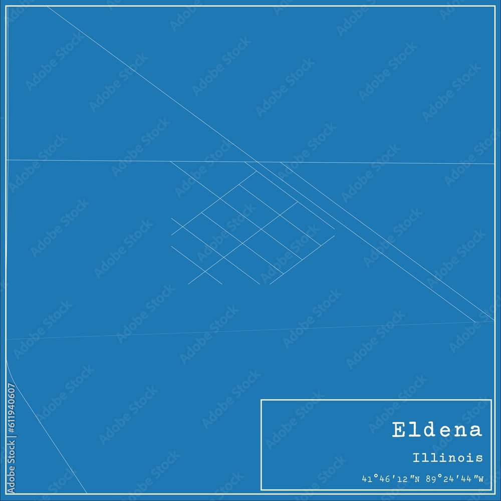Blueprint US city map of Eldena, Illinois. Blueprint US city map of Eldena, Illinois.