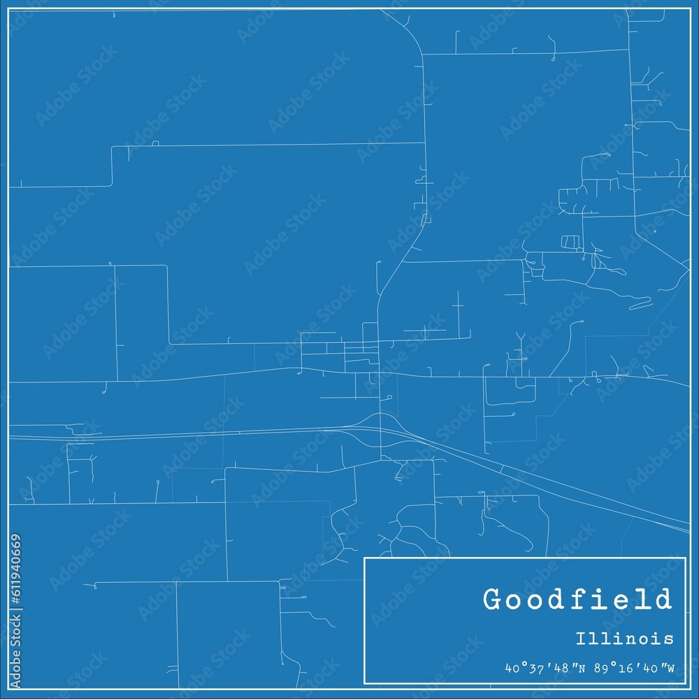 Blueprint US city map of Goodfield, Illinois. Blueprint US city map of Goodfield, Illinois.