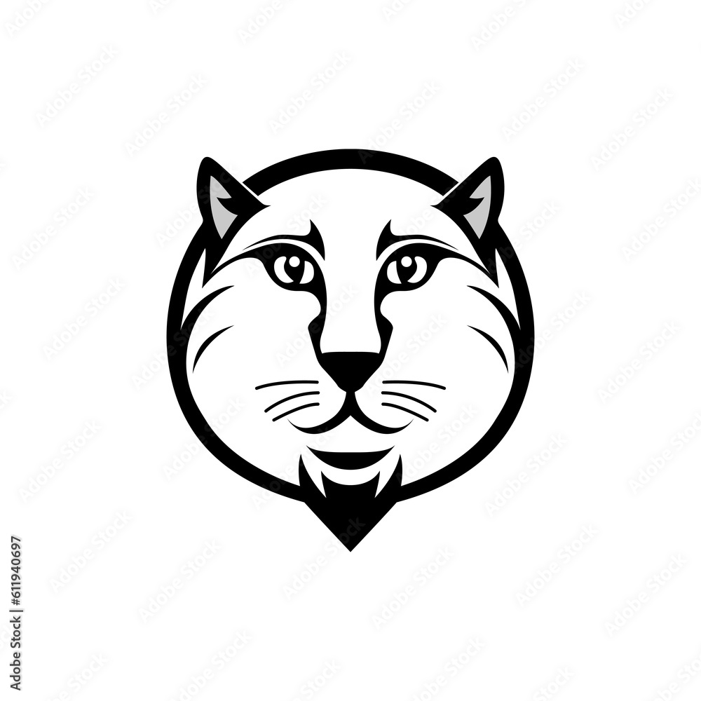 sticker cute cat head logo vector illustration template design sticker cute cat head logo vector illustration template design