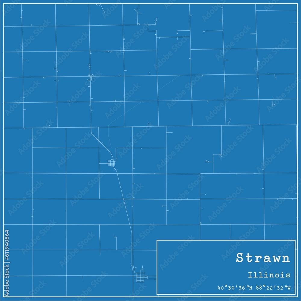 Blueprint US city map of Strawn, Illinois. Blueprint US city map of Strawn, Illinois.