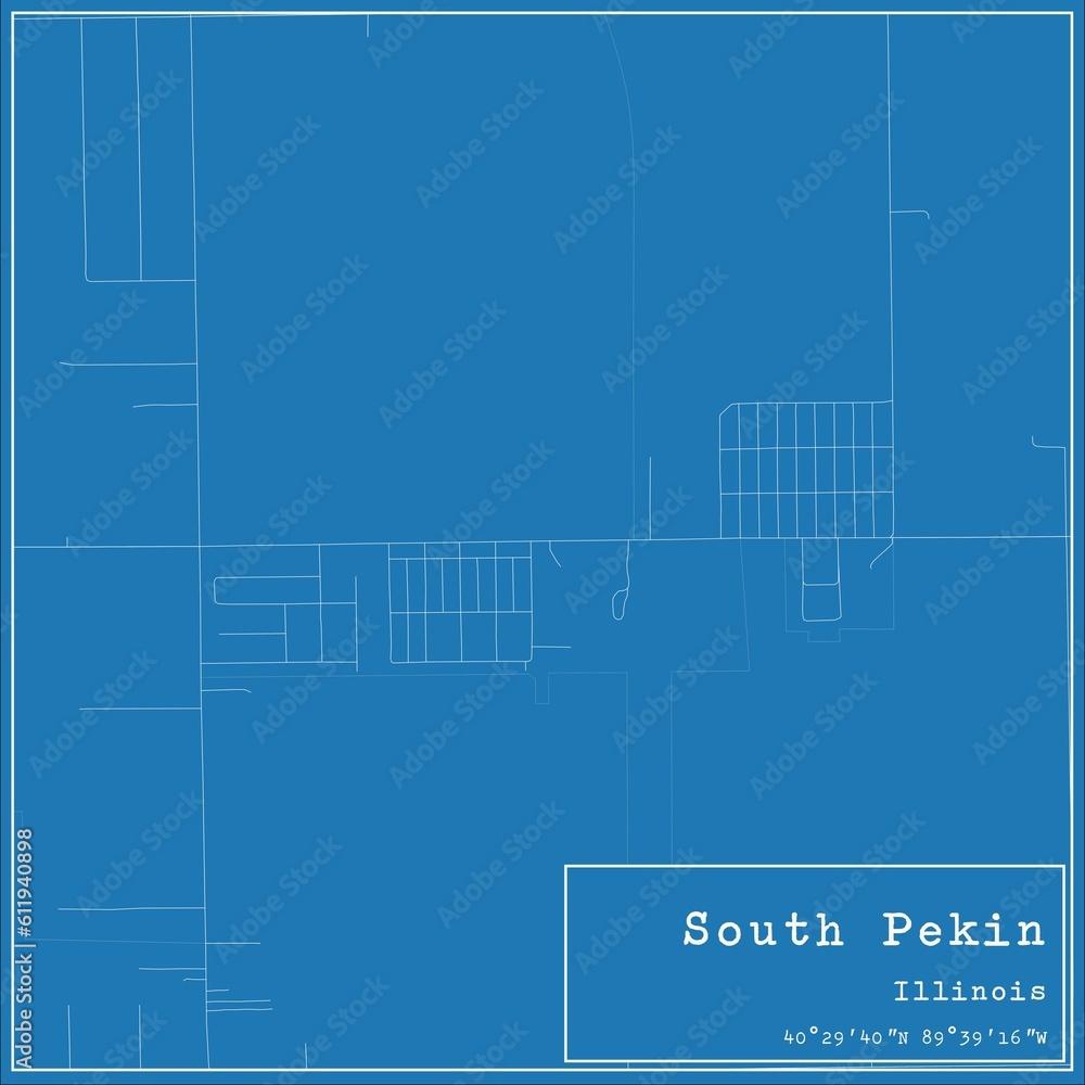 Blueprint US city map of South Pekin, Illinois. Blueprint US city map of South Pekin, Illinois.