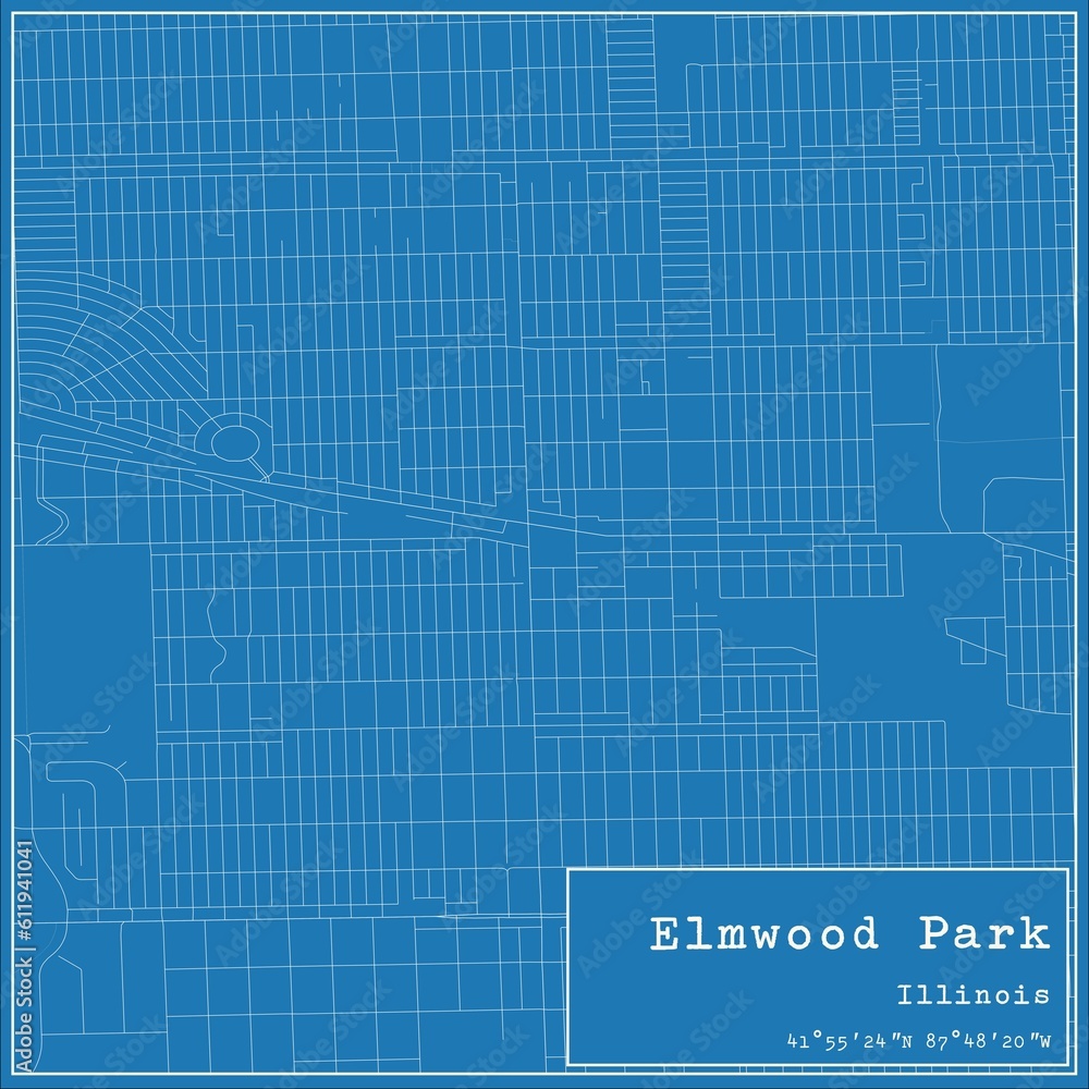 Blueprint US city map of Elmwood Park, Illinois. Blueprint US city map of Elmwood Park, Illinois.