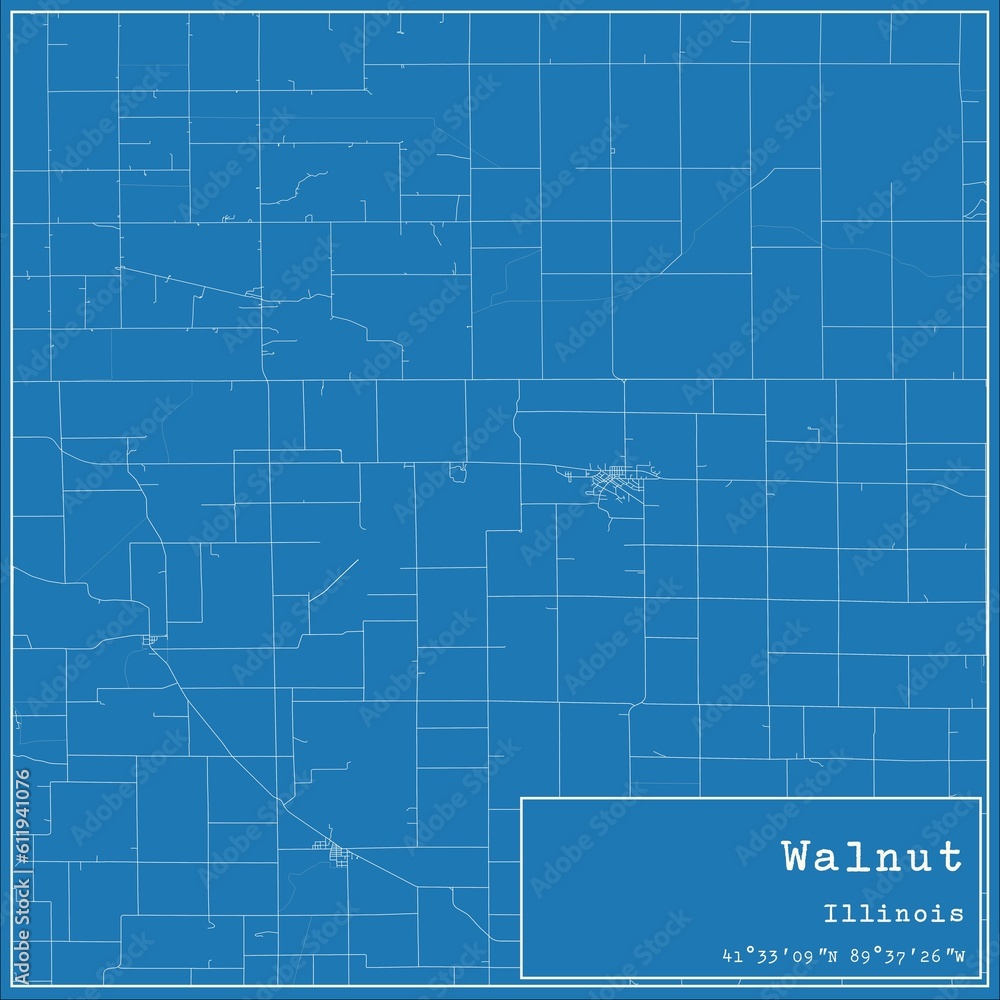 Blueprint US city map of Walnut, Illinois. Blueprint US city map of Walnut, Illinois.