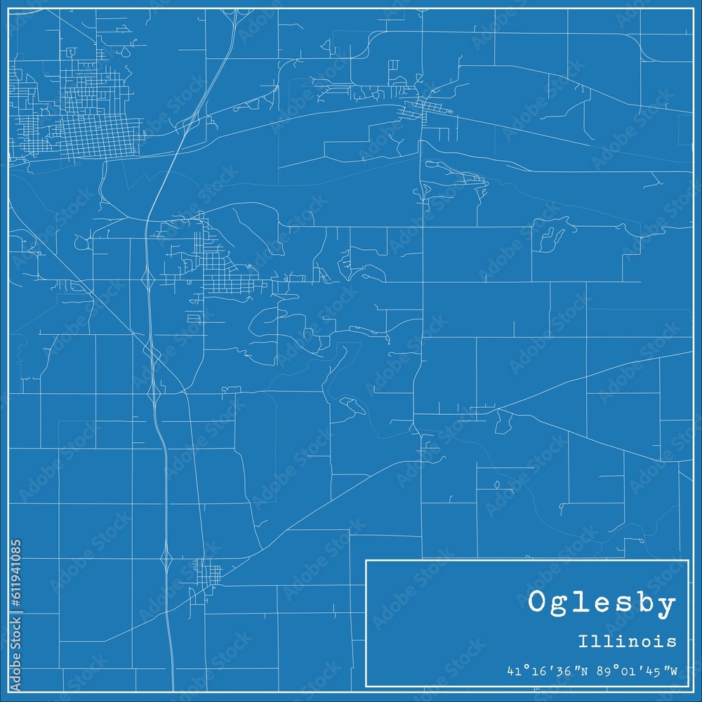 Blueprint US city map of Oglesby, Illinois. Blueprint US city map of Oglesby, Illinois.