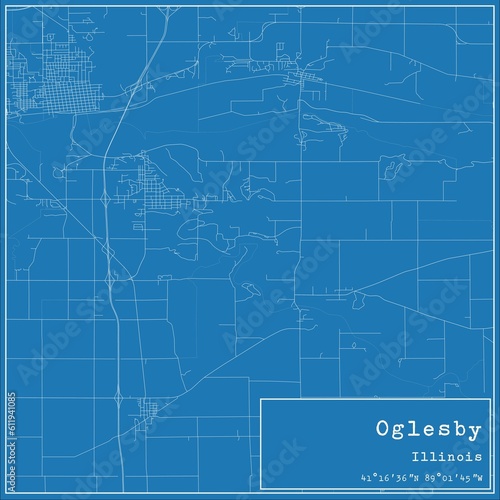 Wallpaper Mural Blueprint US city map of Oglesby, Illinois. Torontodigital.ca