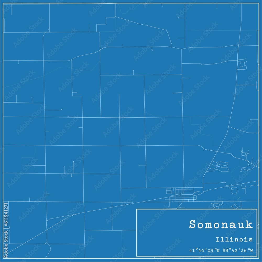 Blueprint US city map of Somonauk, Illinois. Blueprint US city map of Somonauk, Illinois.