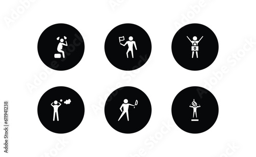 feelings filled icons set. feelings filled icons pack included depressed human, accomplished human, safe human, stressed awful helpless vector.