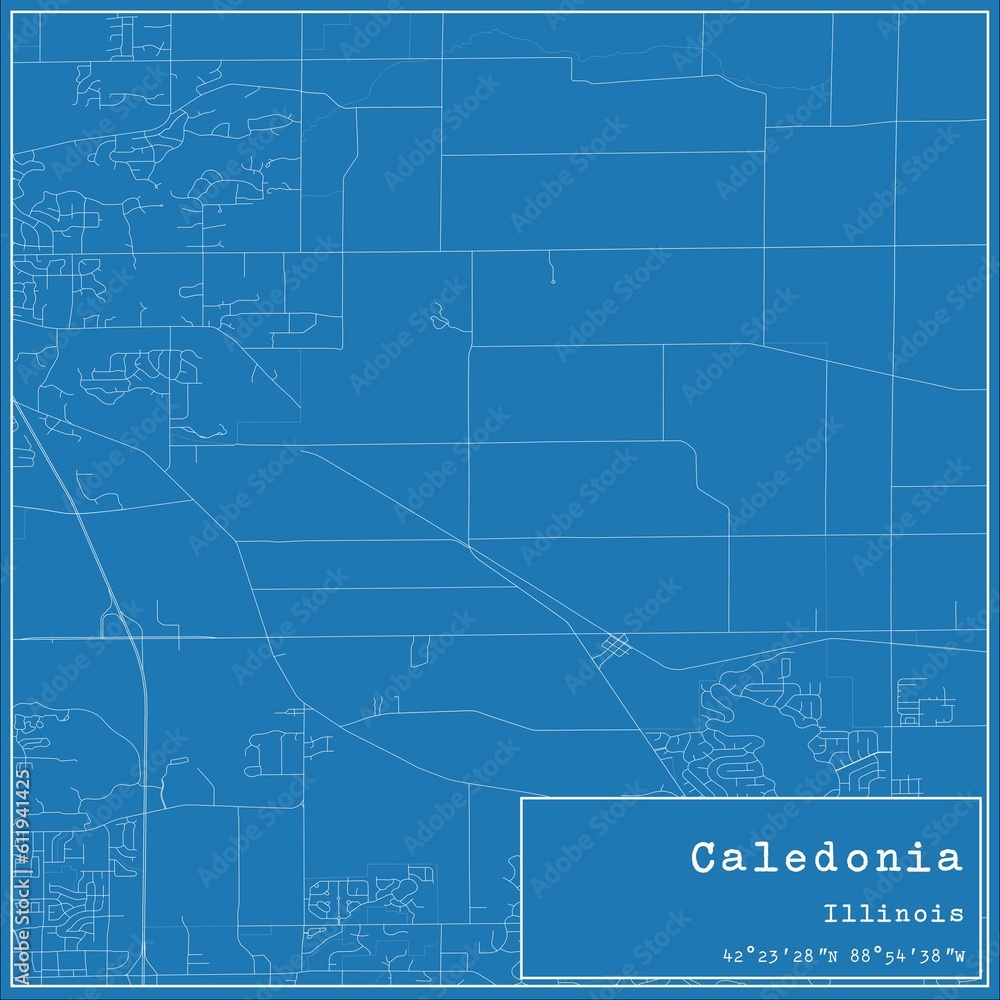 Blueprint US city map of Caledonia, Illinois. Blueprint US city map of Caledonia, Illinois.