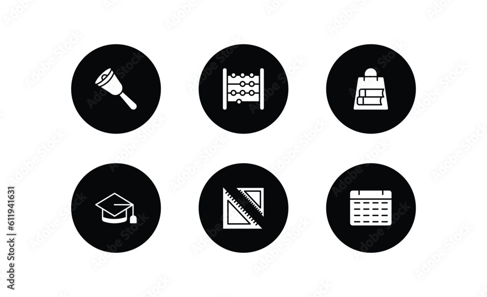 education filled icons set. education filled icons pack included hand bell, abacus, bag of books, graduating, square school tool, monthly calendar vector. education filled icons set. education filled icons pack included hand bell, abacus, bag of books, graduating, square school tool, monthly calendar vector.