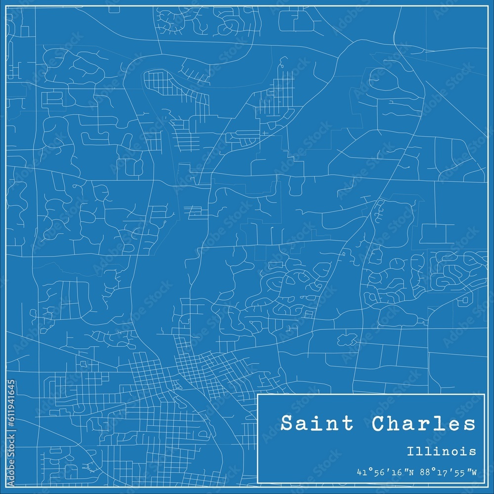 Blueprint US city map of Saint Charles, Illinois. Blueprint US city map of Saint Charles, Illinois.