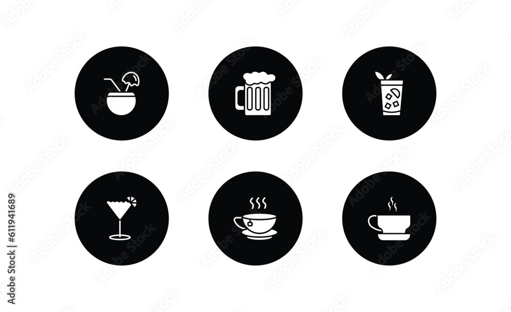 drinks filled icons set. drinks filled icons pack included planter's punch, pint of beer, cuba libre, sidecar drink, tea, espresso vector. drinks filled icons set. drinks filled icons pack included planter's punch, pint of beer, cuba libre, sidecar drink, tea, espresso vector.