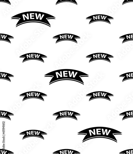 New Icon Seamless Pattern  New Promo Label
