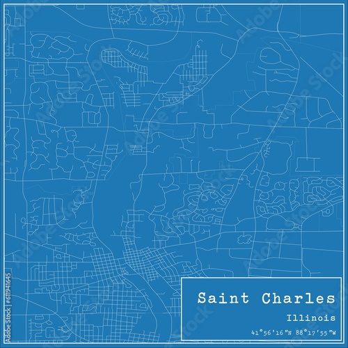 Wallpaper Mural Blueprint US city map of Saint Charles, Illinois. Torontodigital.ca