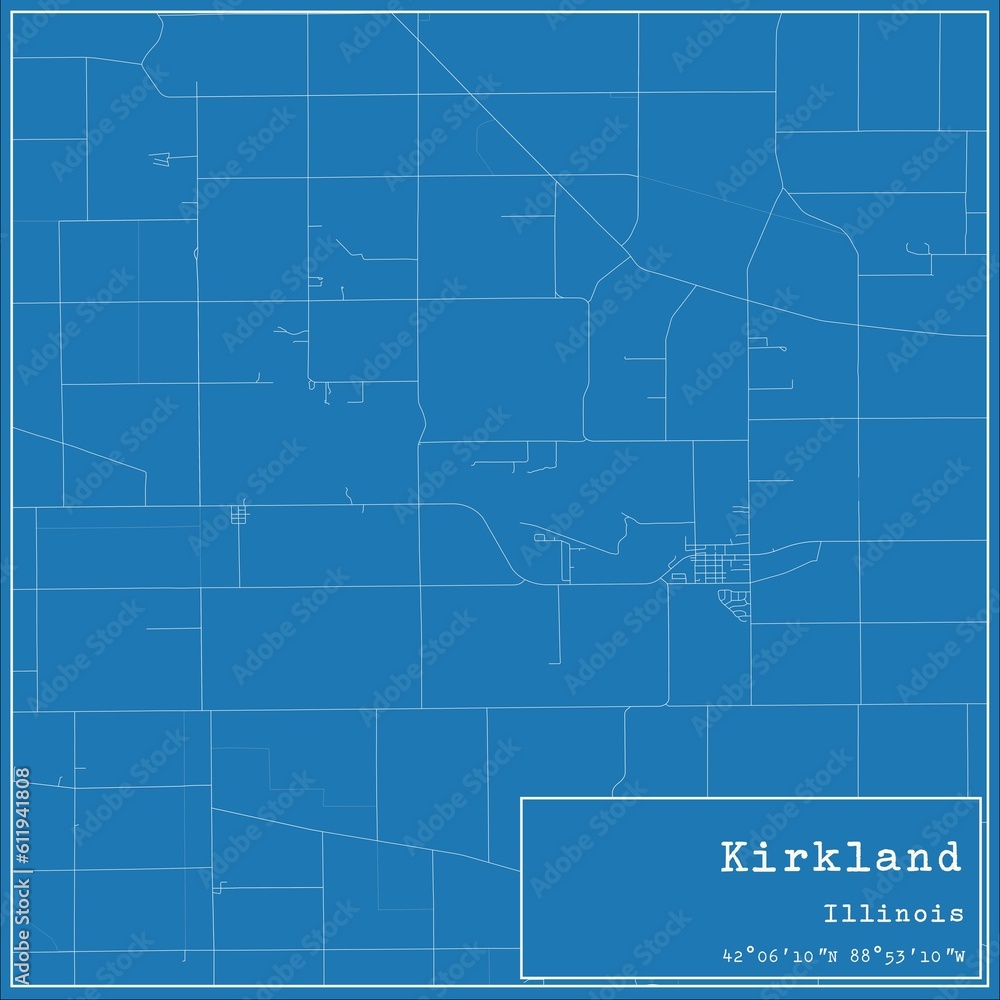 Blueprint US city map of Kirkland, Illinois. Blueprint US city map of Kirkland, Illinois.